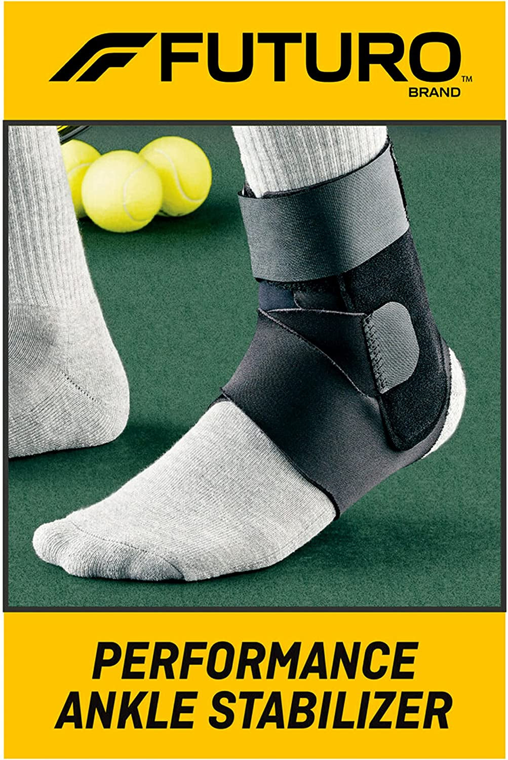 FUTURO Performance Ankle Stabilizer - Adjustable Support for Stiff, Sore, or Injured Ankles, Breathable Materials, Customizable Compression Levels, Available for Left or Right Foot (Model 46645ENR)