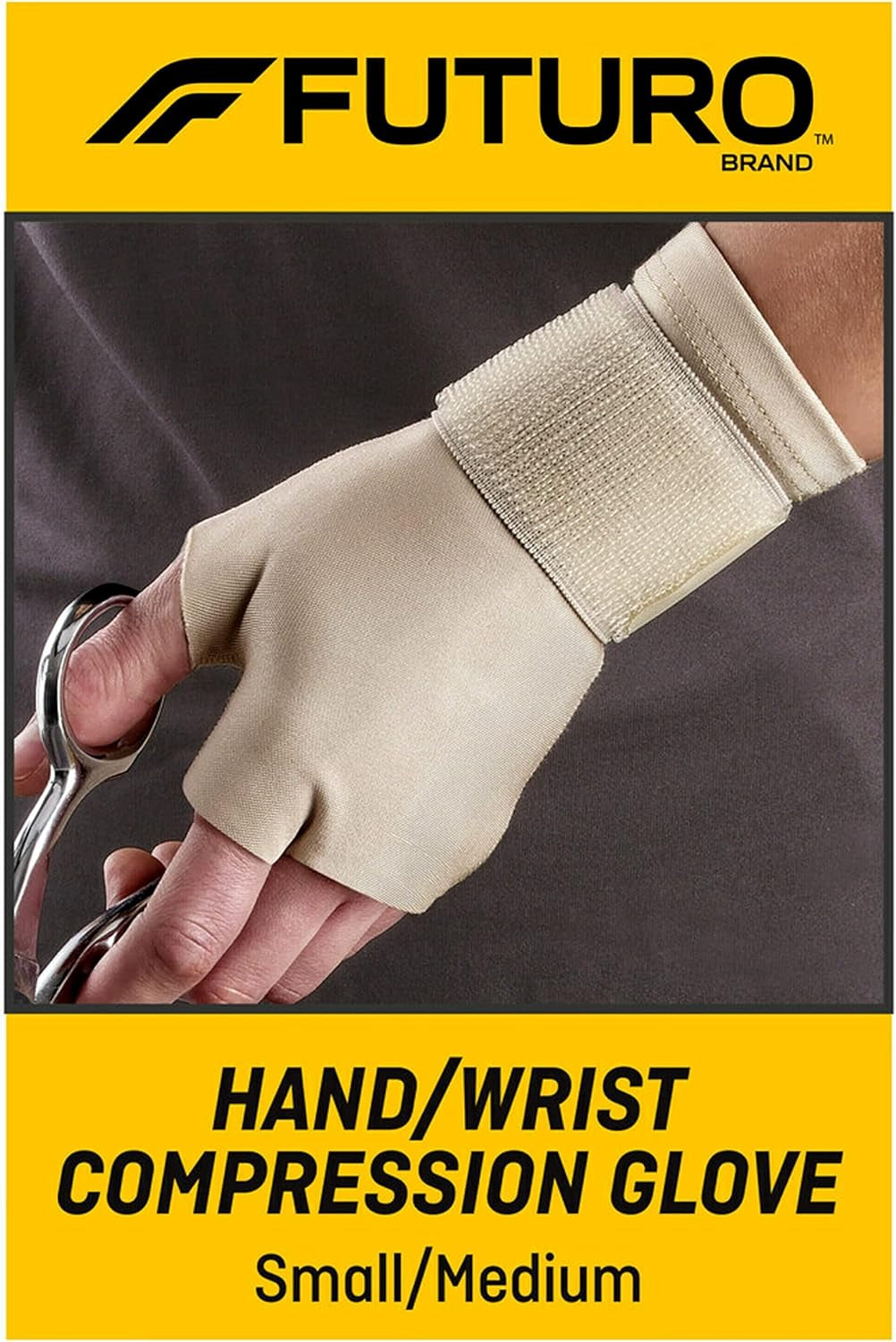 FUTURO Hand and Wrist Compression Glove for Arthritic Support and Pain Relief, Small/Medium, Beige