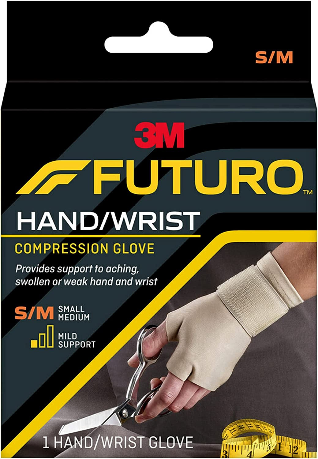 FUTURO Hand and Wrist Compression Glove for Arthritic Support and Pain Relief, Small/Medium, Beige