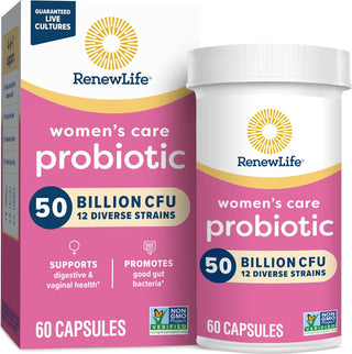 Renew Life Women'S Probiotic Capsules, Supports Ph Balance for Women, Vaginal, Urinary, Digestive and Immune Health, L. Rhamnosus GG, Dairy, Soy and Gluten-Free, 90 Billion CFU - 30 Ct