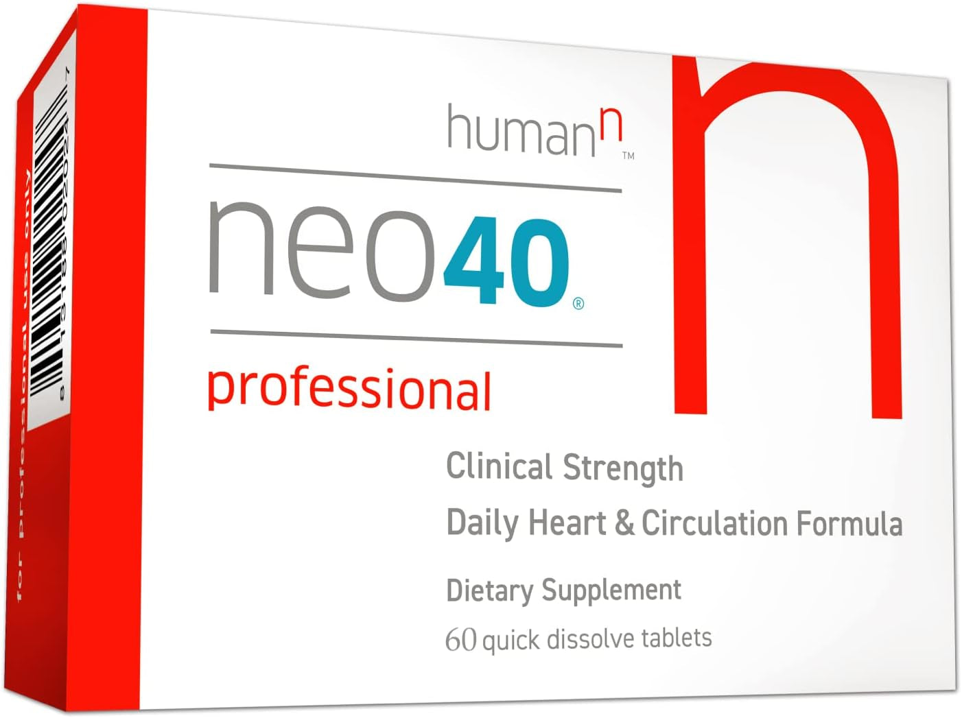 Humann Neo40 Professional - Daily Support for Heart and Circulation - Methylfolate, Beet Root Powder, Hawthorn Berry, L-Citrulline - 60 Dissolvable Tablets