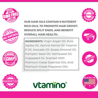 عرض لوقت محدود! زيت الشعر vtamino + مجموعة العناية باللحية مجانًا - تركيبة طبيعية لنمو الشعر وإصلاحه (تكفي 30 يومًا)