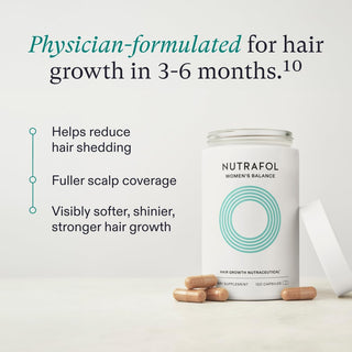 Nutrafol Women'S Balance Hair Growth Supplements, Ages 45 and Up, Clinically Proven Hair Supplement for Visibly Thicker Hair and Scalp Coverage, Dermatologist Recommended - 1 Month Supply Refill Pouch