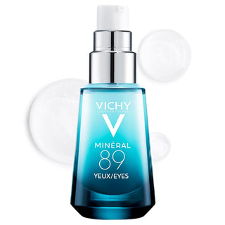 Vichy Mineral 89 Eyes Serum with Caffeine and Hyaluronic Acid | Moisturizing under Eye Cream Gel to Smooth Fine Lines and Hydrate Eye Area | Suitable for Sensitive Skin & Fragrance Free | 0.5 Fl. Oz.
