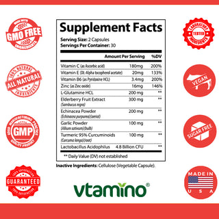 vtamino Essential Immune Support-Komplettformel für ein starkes Immunsystem (Vorrat für 30 Tage)