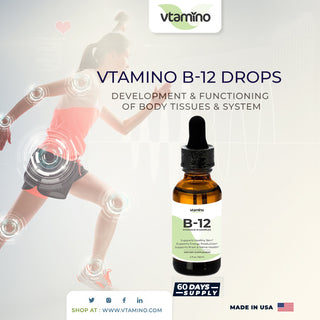 vtamino B-12 Drops (2oz/60ml) – Entwicklung und Funktion von Körpergewebe und System (Vorrat für 60 Tage)
