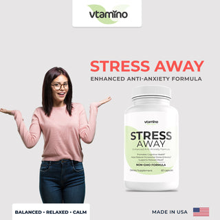 vtamino Stress Away-Enhanced Anti Anxiety & Stress Formula (Vorrat für 30 Tage)