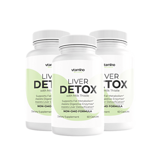 vtamino Liver Detox mit Mariendistel-Komplex zur Entgiftung (Vorrat für 30 Tage)